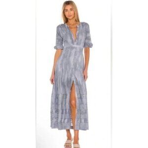 NWT LoveShackFancy Edie Midi Dress in Washed Denim Size M